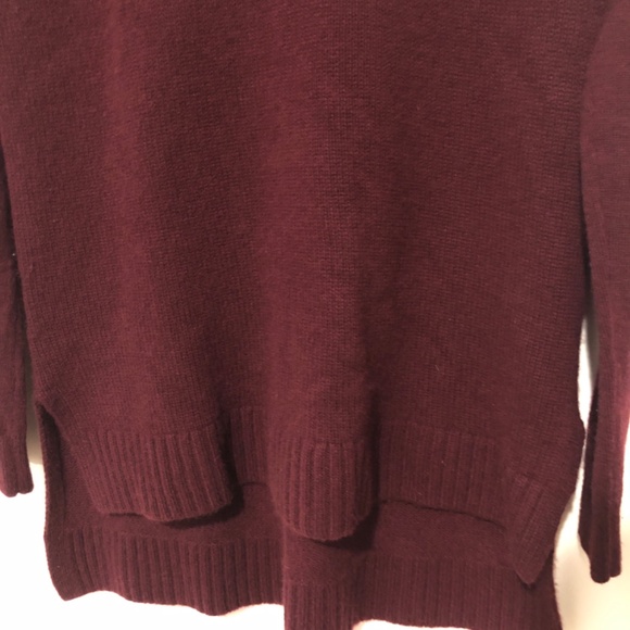 Ann Taylor Sz. S 100% Cashmere Burgundy Turtleneck Sweater Tunic - Picture 8 of 11